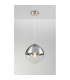 Varus 30cm Globe Pendant Ceiling Light Nickel Matt Transparent Glass Shade 1x E27-7