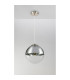 Varus 30cm Globe Pendant Ceiling Light Nickel Matt Transparent Glass Shade 1x E27-8