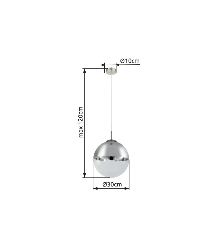Varus 30cm Globe Pendant Ceiling Light Nickel Matt Transparent Glass Shade 1x E27-11