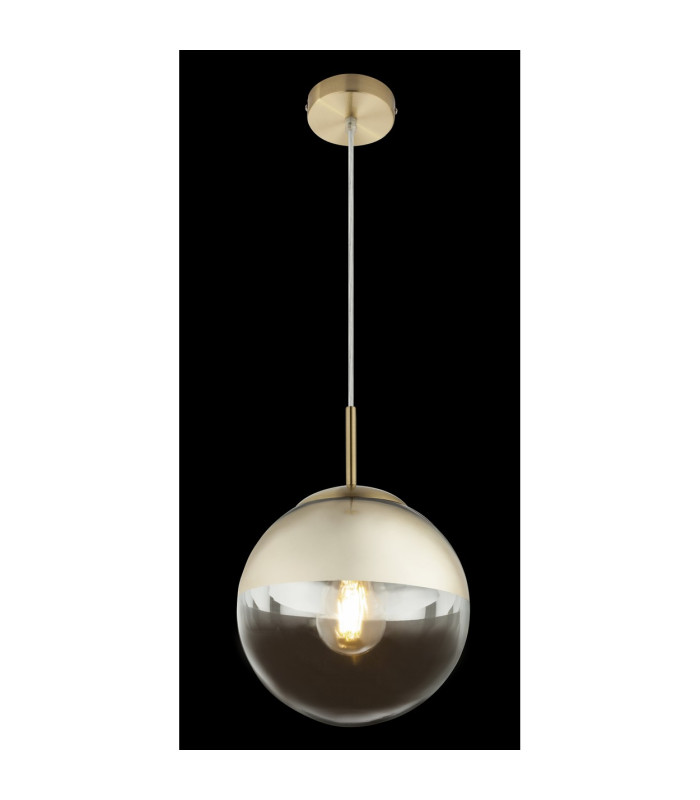 Varus 20cm Globe Pendant Ceiling Light Gold Colors Transparent Glass Shade 1x E27-4