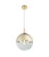 Varus 25cm Globe Pendant Ceiling Light Gold Colors Transparent Glass Shade 1x E27-1