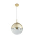 Varus 25cm Globe Pendant Ceiling Light Gold Colors Transparent Glass Shade 1x E27-2