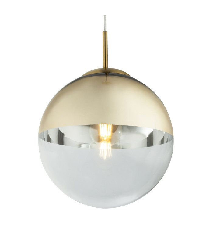 Varus 25cm Globe Pendant Ceiling Light Gold Colors Transparent Glass Shade 1x E27-3