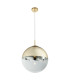 Varus 33cm Globe Pendant Ceiling Light Gold Colors Transparent Glass Shade 1x E27-1