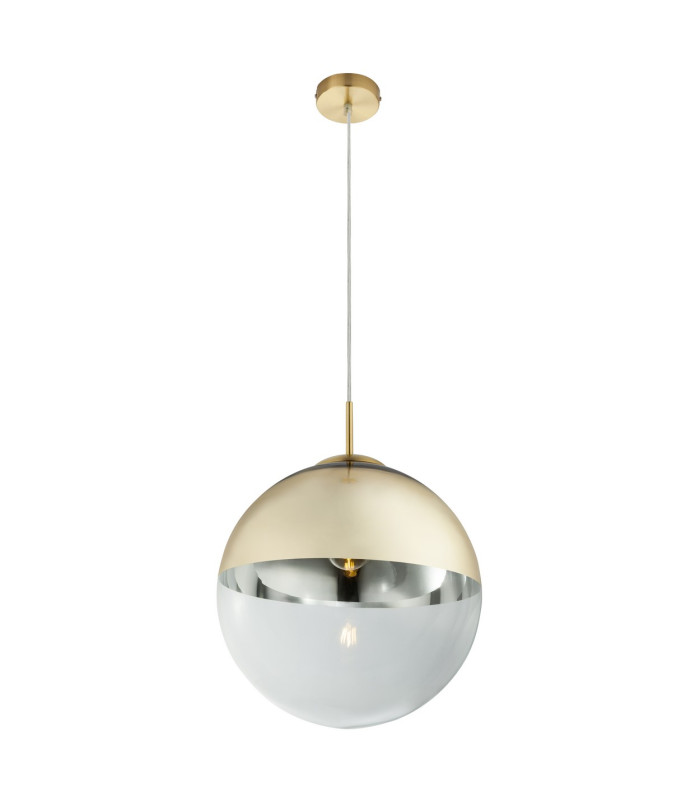 Varus 33cm Globe Pendant Ceiling Light Gold Colors Transparent Glass Shade 1x E27-1