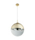 Varus 33cm Globe Pendant Ceiling Light Gold Colors Transparent Glass Shade 1x E27-2