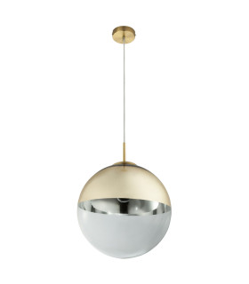Varus 33cm Globe Pendant Ceiling Light Gold Colors Transparent Glass Shade 1x E27-2