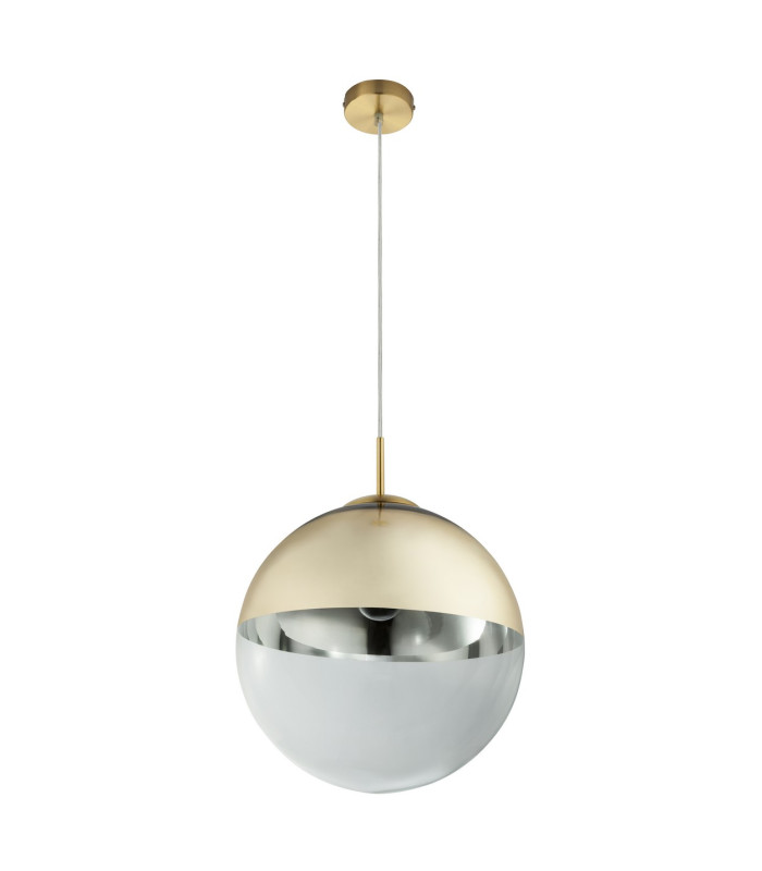 Varus 33cm Globe Pendant Ceiling Light Gold Colors Transparent Glass Shade 1x E27-2