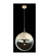 Varus 33cm Globe Pendant Ceiling Light Gold Colors Transparent Glass Shade 1x E27-4
