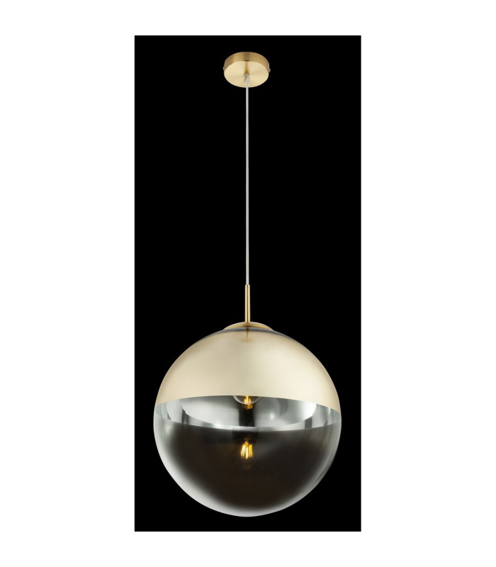 Varus 33cm Globe Pendant Ceiling Light Gold Colors Transparent Glass Shade 1x E27-4