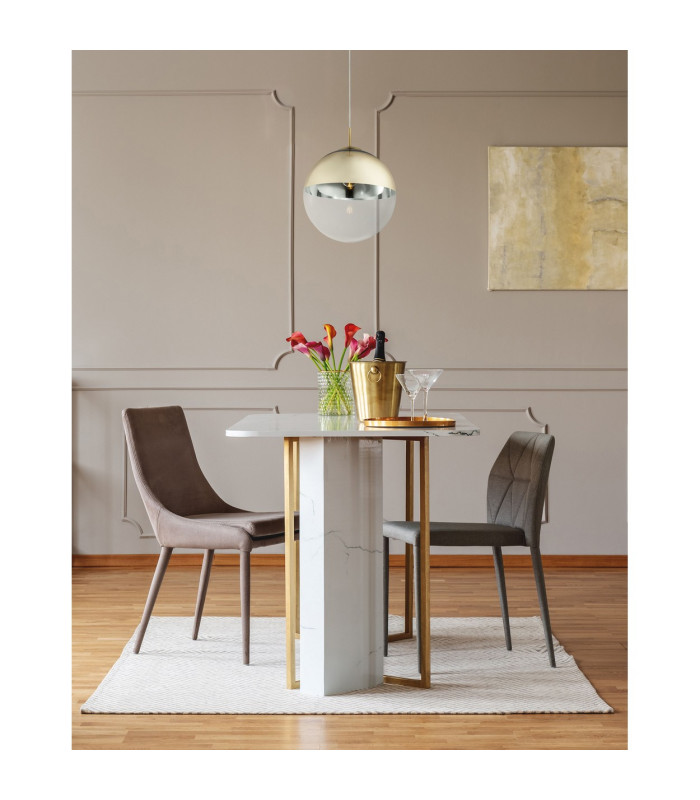 Varus 33cm Globe Pendant Ceiling Light Gold Colors Transparent Glass Shade 1x E27-5