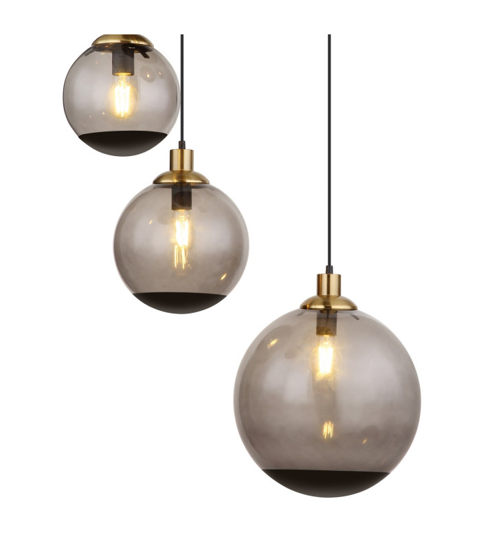 Potter Cluster Pendant Ceiling Light Matt Black Smoke Glass Shade 5x E27-3