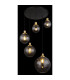Potter Cluster Pendant Ceiling Light Matt Black Smoke Glass Shade 5x E27-4