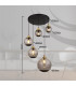 Potter Cluster Pendant Ceiling Light Matt Black Smoke Glass Shade 5x E27-6