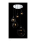 Varus Cluster Pendant Ceiling Light Chrome Glass Shade 3x E27-5