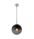 Varus 20cm Globe Pendant Ceiling Light Chrome Glass Shade 1x E27-1