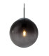 Varus 20cm Globe Pendant Ceiling Light Chrome Glass Shade 1x E27-3