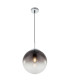 Varus 25cm Globe Pendant Ceiling Light Chrome Smoke Glass Shade 1x E27-1