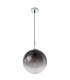 Varus 25cm Globe Pendant Ceiling Light Chrome Smoke Glass Shade 1x E27-2