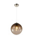 Varus 25cm Globe Pendant Ceiling Light Chrome Smoke Glass Shade 1x E27-3