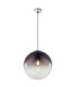 Varus 30cm Globe Pendant Ceiling Light Chrome Glass Shade 1x E27-1
