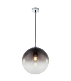 Varus 30cm Globe Pendant Ceiling Light Chrome Glass Shade 1x E27-1