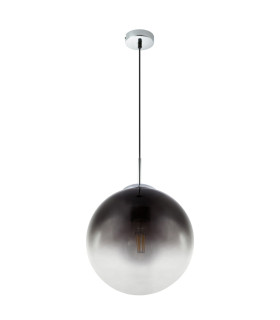 Varus 30cm Globe Pendant Ceiling Light Chrome Glass Shade 1x E27-2
