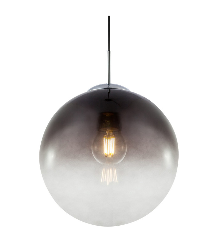 Varus 30cm Globe Pendant Ceiling Light Chrome Glass Shade 1x E27-4