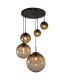 Varus Cluster Pendant Ceiling Light Brown Amber Glass Shade 5x E27-1