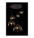 Varus Cluster Pendant Ceiling Light Brown Amber Glass Shade 5x E27-4