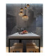 Varus Cluster Pendant Ceiling Light Brown Amber Glass Shade 5x E27-5