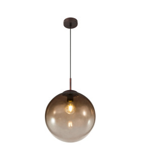 Varus Globe Pendant Ceiling Light Brown Amber Glass Shade 1x E27-1