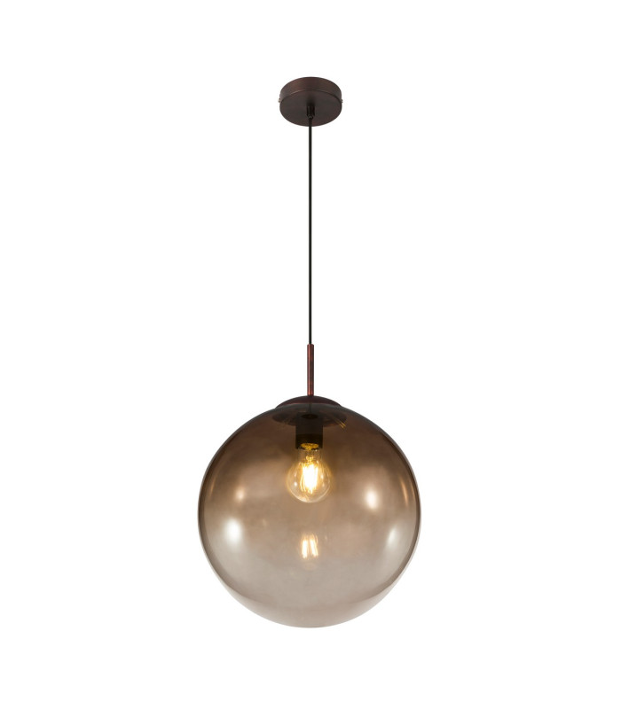 Varus Globe Pendant Ceiling Light Brown Amber Glass Shade 1x E27-1