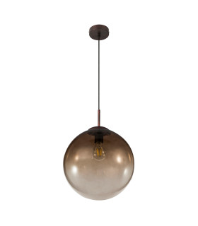 Varus Globe Pendant Ceiling Light Brown Amber Glass Shade 1x E27-2