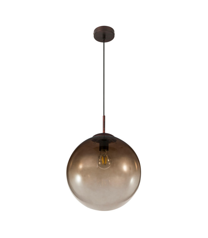 Varus Globe Pendant Ceiling Light Brown Amber Glass Shade 1x E27-2