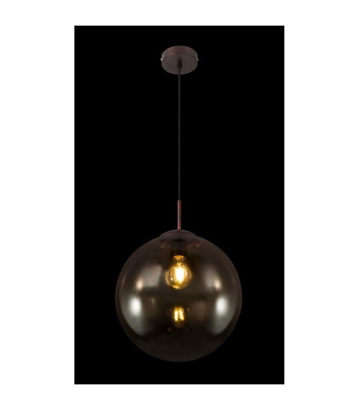Varus Globe Pendant Ceiling Light Brown Amber Glass Shade 1x E27-4