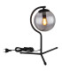 Porry Globe Table Lamp Matt Black Smoke Glass Shade 1x E14-4
