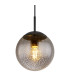 Samos Globe Pendant Ceiling Light Matt Black Smoke Glass Shade 1x E27-3