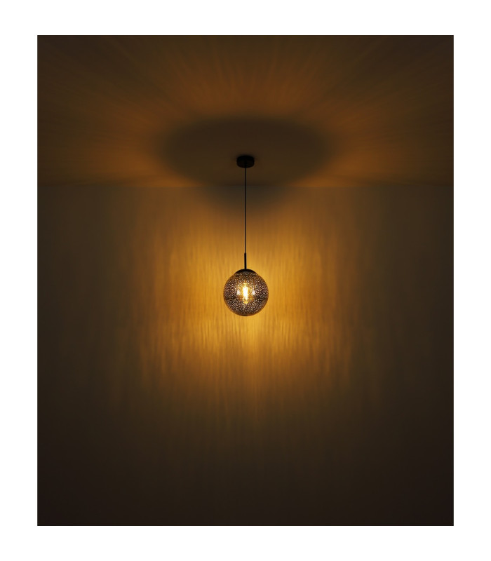 Samos Globe Pendant Ceiling Light Matt Black Smoke Glass Shade 1x E27-4