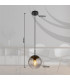 Samos Globe Pendant Ceiling Light Matt Black Smoke Glass Shade 1x E27-8