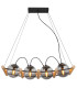 Leona Bar Pendant Ceiling Light Matt Black Smoke Glass Shade 4x E27-3