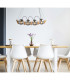 Leona Bar Pendant Ceiling Light Matt Black Smoke Glass Shade 4x E27-5