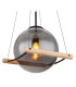 Leona Globe Pendant Ceiling Light Matt Black Smoke Glass Shade 1x E27-4