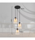 Hendry Cluster Pendant Ceiling Light Matt Black Smoke Glass Shade 3x E27-5