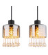 Hendry Bar Pendant Ceiling Light Matt Black Smoke Glass Shade 4x E27-4