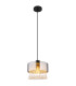 Hendry Pendant Ceiling Light Matt Black Smoke Glass Shade 1x E27-1