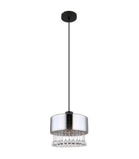 Hendry Pendant Ceiling Light Matt Black Smoke Glass Shade 1x E27-2