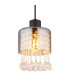 Hendry Slim Pendant Ceiling Light Matt Black Smoke Glass Shade 1x E27-3