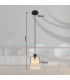 Hendry Slim Pendant Ceiling Light Matt Black Smoke Glass Shade 1x E27-8