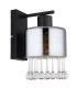 Hendry Wall Lamp Matt Black Smoke Glass Shade 1x E27-2